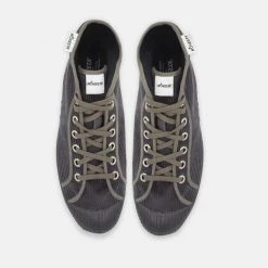 Novesta Star Dribble Hi Top Plimsoll Dark Grey Cord