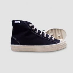 Novesta Star Dribble Hi-top Plimsoll - Black/beige/ecru
