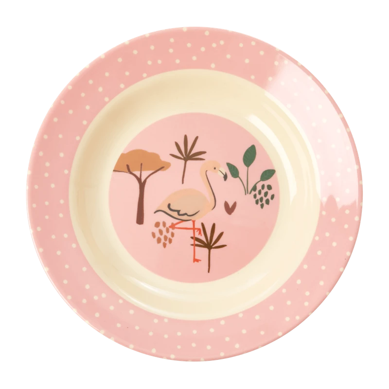 Rice by Rice Piatto Fondo Melamina Giungla Rosa - Durable Jungle Rose Design Melamine Plate 3 Rice by Rice Piatto Fondo Melamina Giungla Rosa