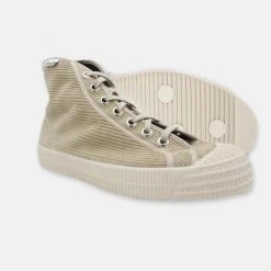 Novesta Star Dribble Hi Top Plimsoll Beige Mono 123 Wheat Cord