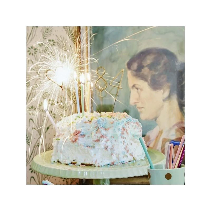 Rice by Rice Birthday Candles with Sparkles - Assorted Numbers 3 Rice by Rice Candele Compleanno Scintille Diversi Numeri