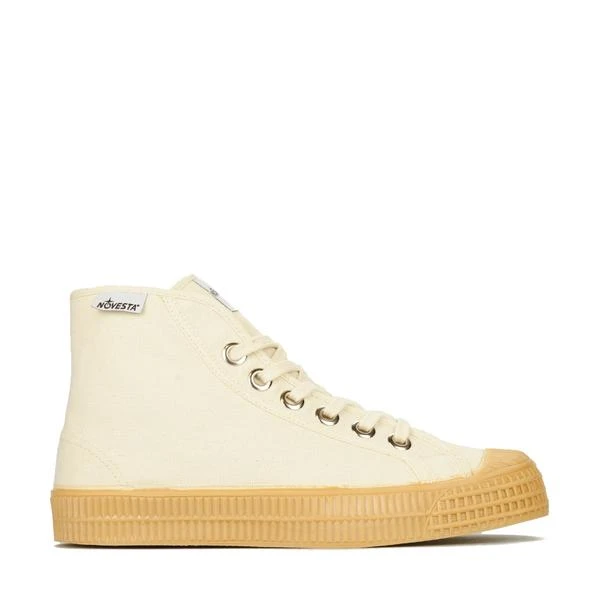 Novesta Star Dribble Hi-Top Plimsoll - Beige & Transparent | Men's Casual Shoes 3 Novesta 99 Beige and 003 Transparent Star Dribble Hi Top Plimsoll