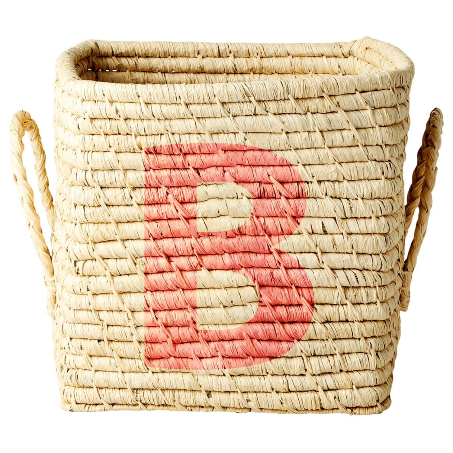 Rice by Rice Cesto Quadrato In Rafia - Lettera B | Stylish Woven Storage Basket 3 Rice by Rice Cesto Quadrato In Rafia - Lettera B