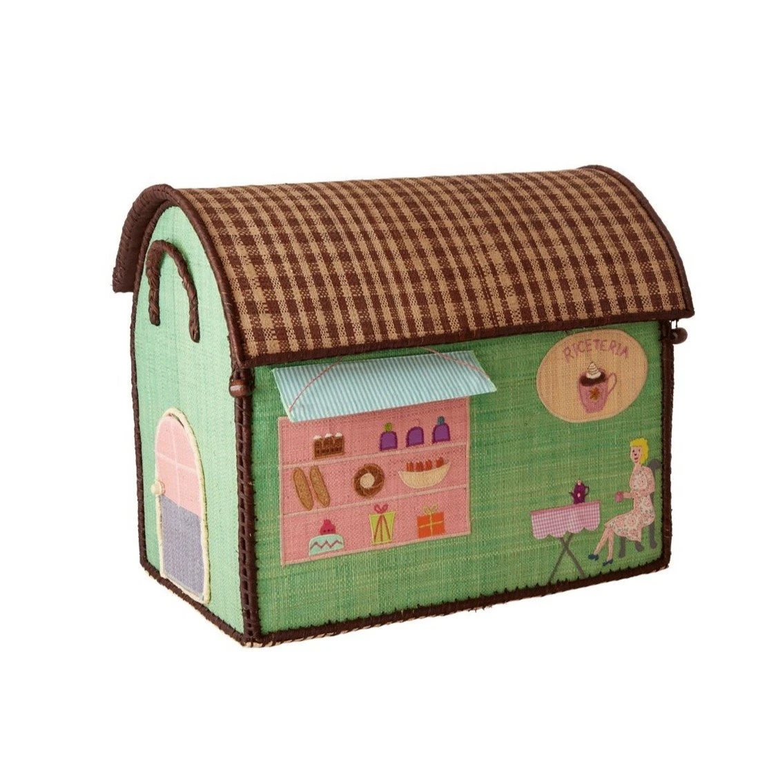 Rice by Rice Cesto Giochi In Rafia Medio Caffetteria - Eco-Friendly Kids Toy Basket 3 Rice by Rice Cesto Giochi In Rafia Medio Caffetteria