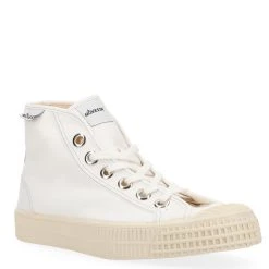 Novesta Star Dribble High Top In White & Grey