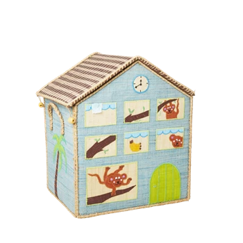 Rice by Rice Cesto Giochi In Rafia Casetta Della Giungla Medio - Jungle House Toy Basket for Kids 3 Rice by Rice Cesto Giochi In Rafia Casetta Della Giungla Medio