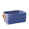 Rice by Rice Rectangle Raffia Basket In Blue | Eco-Friendly Home Storage & Decor 2 Rice by Rice Rectangle Raffia Basket In Blue