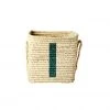 Rice by Rice Natural Raffia Basket with G to L Painted Letters