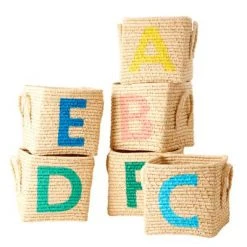 Rice by Rice Cesto Quadrato In Rafia - Lettera C - Elegant Nursery Basket for Kids Room Decor 7 Rice by Rice Cesto Quadrato In Rafia - Lettera C