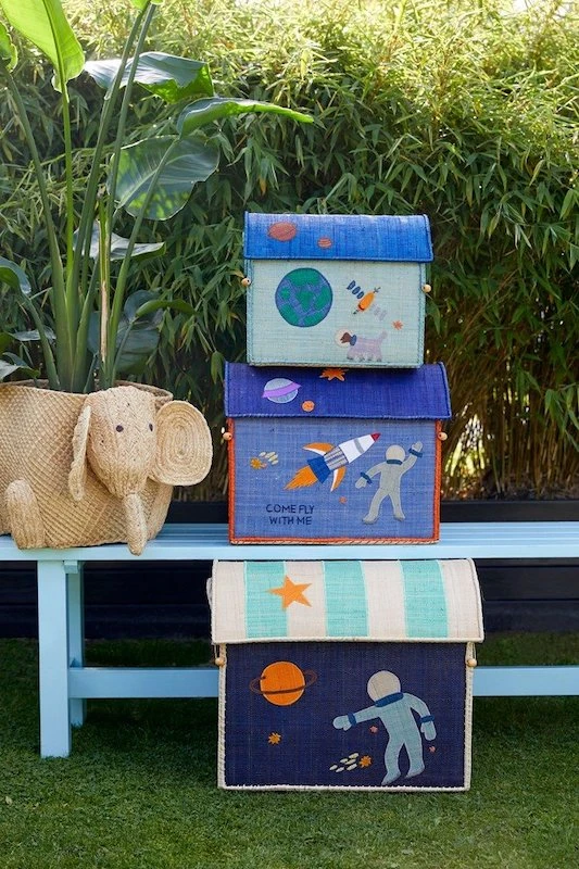 Rice by Rice Raffia Storage Baskets - Stylish & Functional Home Decor 4 Rice by Rice Raffia Storage Baskets/Space