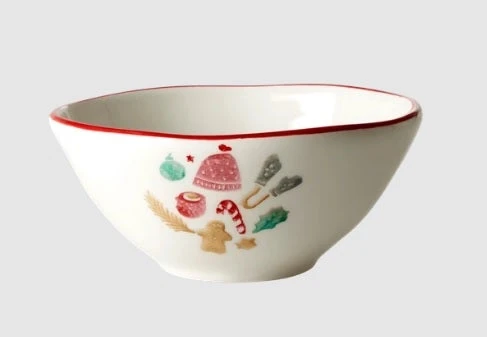 Rice by Rice Ceramic Bowl - Christmas Print | Stylish Tableware for Holiday Dining 3 Rice by Rice Ciotola In Ceramica - Stampa Xmas