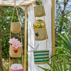 Rice by Rice Cesti In Rafia E Alghe Marine Da Appendere Cuore E Righe