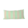 Rice by Rice Rectangular Cushion with Neon Green and Beige Stripes - L80 x W40 cm