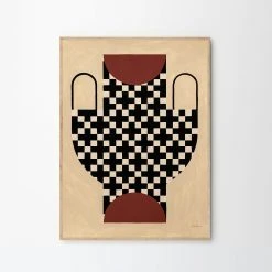 The Poster Club Vase with cross pattern Print