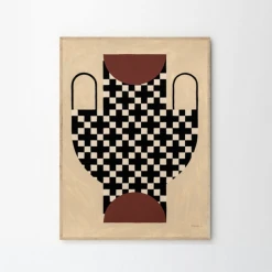 The Poster Club Vase With Cross Pattern Print | 30 X 40cm