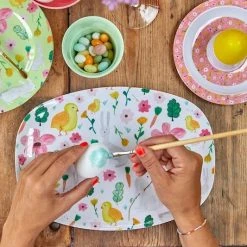 Rice by Rice Easter Print Melamine Tray/Green