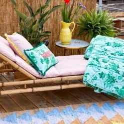 Rice by Rice Small Redondo Metal Mesa - Azul