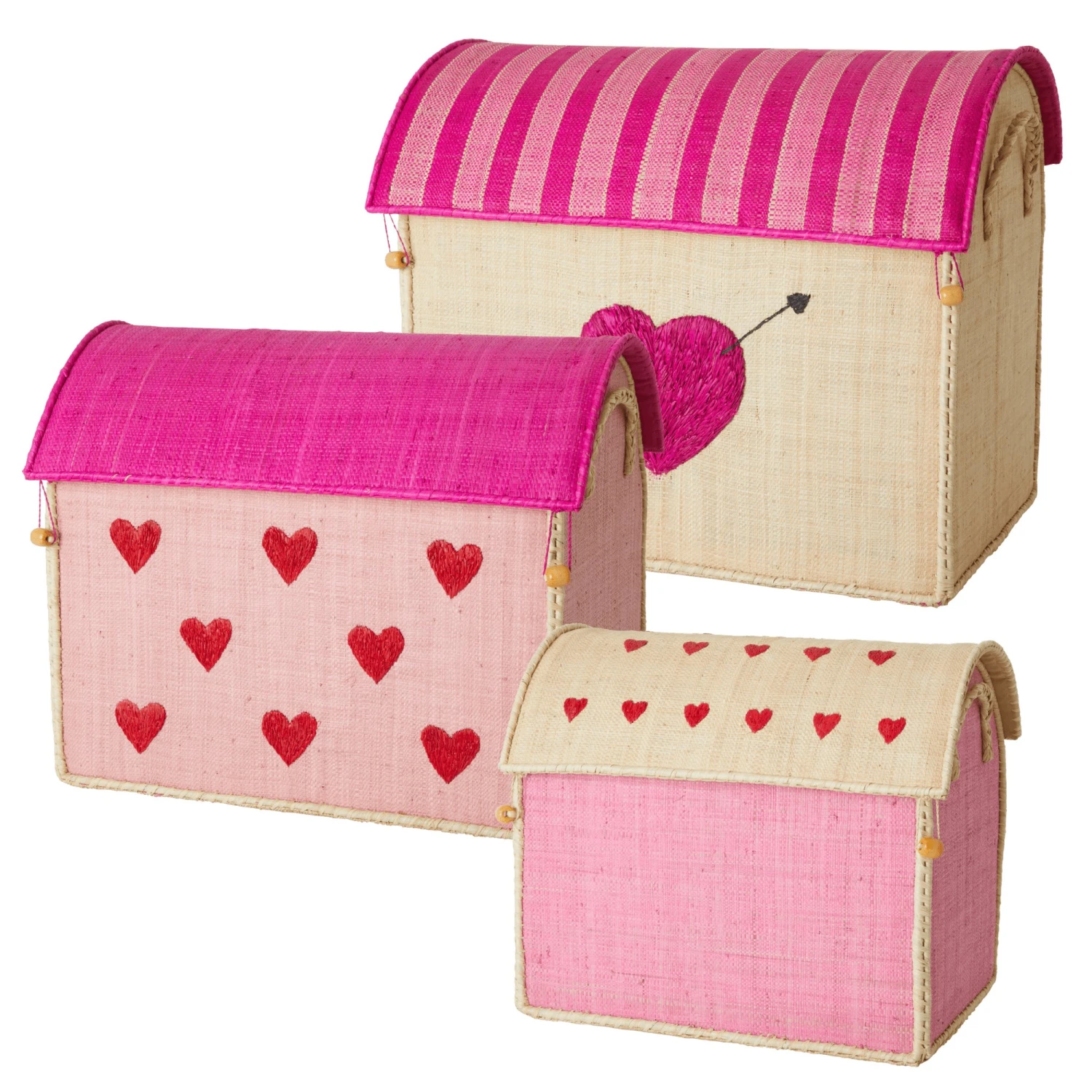 Eco-Friendly Rice by Rice Raffia Storage Baskets - Stylish Homewares for Shelving & Decor 3 Rice by Rice Raffia Storage Baskets