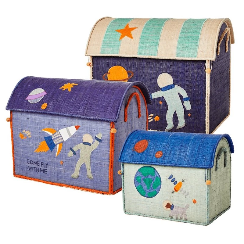 Rice by Rice Raffia Storage Baskets - Stylish & Functional Home Decor 3 Rice by Rice Raffia Storage Baskets/Space