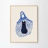 The Poster Club Chloe Purpero Johnson 'The Cats in the Bag' Print - 50x70cm - Modern Wall Art for Home Decor 2 The Poster Club Chloe Purpero Johnson, The Cats in the Bag Print - 50x70cm