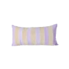 Rice by Rice Velvet Rectangular Pillow with Lavender and Beige Stripes - - L60 x W30 cm