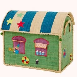 Rice by Rice Small Rafia Casa De Almacenamiento - Verde - Circus