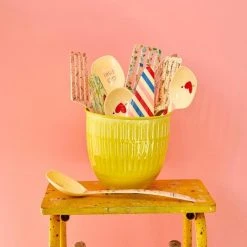 Rice by Rice Yellow Metal Flower Pot