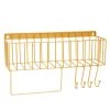 Rice by Rice Gold Metal Shelf with Hooks