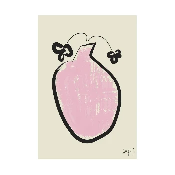 Sofia Freixas Pink Vase Print 30x40cm - Modern Art Poster by The Poster Club 6 The Poster Club Sofia Freixas Pink Vase Print 30x40cm