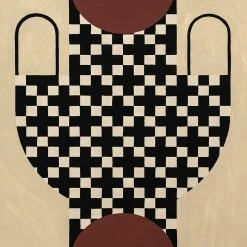 The Poster Club Vase with cross pattern Print