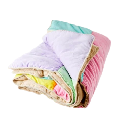 Rice by Rice Soft Velvet Quilt with Stripes in, 140 x 220 cm