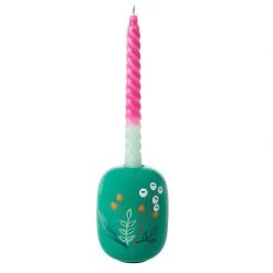 Rice by Rice Green Metal Candleholder