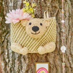 Rice by Rice Hanging Storage Basket/Bear