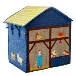 Rice by Rice Raffia Farm Toy Storage Baskets